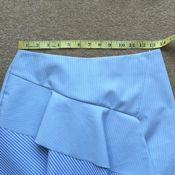 Zara Blue Stripe Mini Skirt - Picture 7 of 9